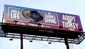 Peace 4 Animals Promotes a Plant-Based Diet &amp; Supports Farm Sanctuary With New "Save A Life This Thanksgiving Adopt A Turkey" Billboard Campaign in Los Angeles