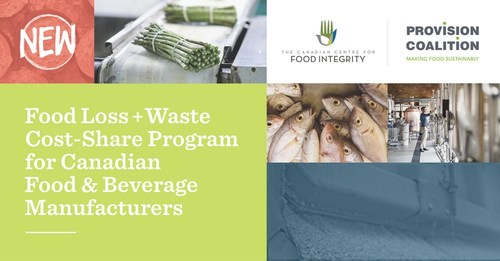 Food Loss + Waste Cost-Share Program for Canadian Food & Beverage Manufacturers (CNW Group/Canadian Centre for Food Integrity)