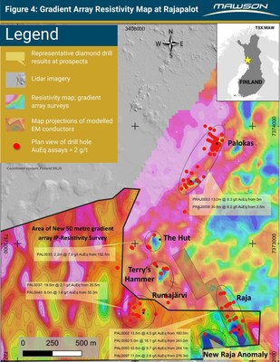 Figure 4: Gradient Array Resistivity Map at Rajapalot (CNW Group/Mawson Resources Ltd.)