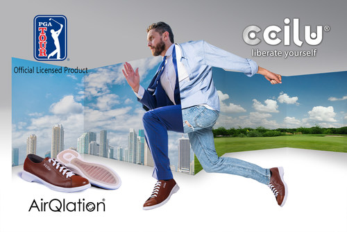 Ccilu Footwear and PGA TOUR have announced a long-term License Agreement to create a special sports/lifestyle footwear collection -- PGA TOUR by Ccilu, will span sandals, flip-flops, casual footwear, sneakers, and boots from 2019. (PRNewsfoto/CCILU Footwear)