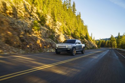 Rivian R1T all-electric pickup with up to 400+ miles range