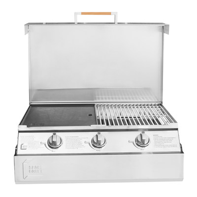 Space Grill 475 Inch Foldaway Steel Space Grill with Stand & Protective Cover