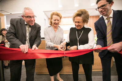 (Left to right: Bruce Gordon, MD; Mrs. Gabrielle Lurie; Mrs. Gloria Kaylie; Andrew Bohmart, MD) Photo by Rachel Elkind