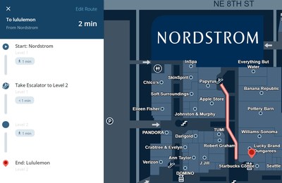 An example of the map and routing engine that acts as the backbone of the spatial intelligence system at Point Inside.