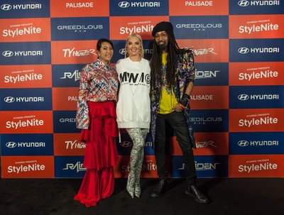 (From left) YounHee Park (the designer of GREEDILOUS), Erika Jayne, Ty Hunter