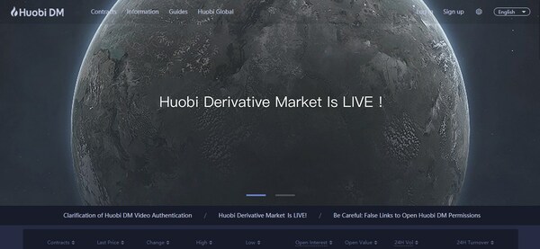 Huobi Derivative Market (PRNewsfoto/Huobi)