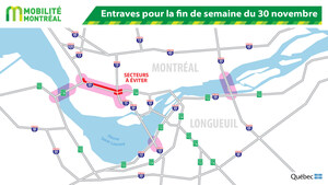 Planifier ses déplacements durant la fin de semaine du 30 novembre - Entraves majeures sur le réseau autoroutier