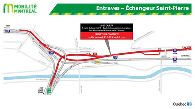 Entraves – Échangeur Saint-Pierre (Groupe CNW/Ministère des Transports)