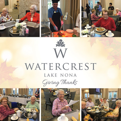 Watercrest Lake Nona celebrates the blessings of Thanksgiving with a gathering of residents, family and friends for a traditional Thanksgiving dinner.