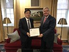 Chairman Jason Xu and Jiangnan Environmental Protection Group Inc. (JNG) receive Outstanding Achievement Award