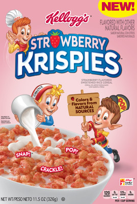 This January, Kellogg’s Rice Krispies®, the beloved brand that snaps, crackles and pops, will roll out its first new flavor in more than 10 years – Kellogg’s® Strawberry Krispies®.