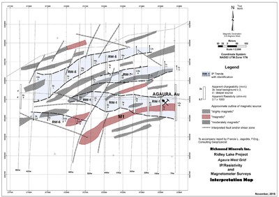 Newly Discovered Aguara West IP Anomalies (CNW Group/Richmond Minerals Inc.)