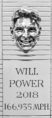 2018 Indianapolis 500 winner Will Power's sterling silver likeness was unveiled on the Borg-Warner Trophytm