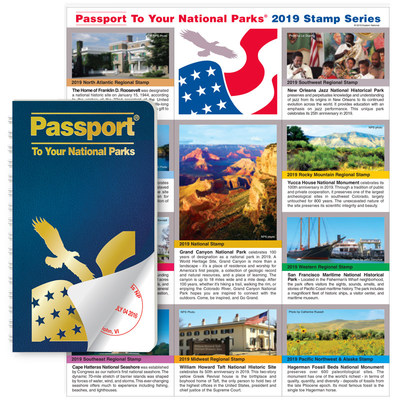 Now available at www.eparks.com -- 2019 Passport To Your National Parks Regional Stamp Set.