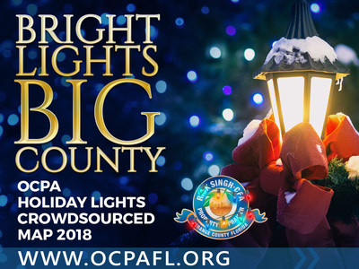 The Orange County Property Appraiser's Office invites property owners to share photos of holiday lights on their "Bright Lights Big County" map.