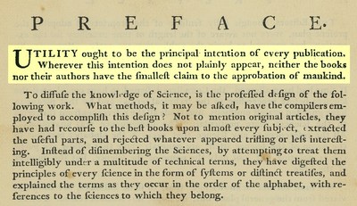 The preface to the first edition of the Encyclopaedia Britannica
