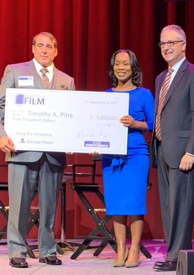 L to R: Timothy Pitts, scholarship recipient - Terrilyn Simmons, brand strategy manager at Georgia Power and David Rubinger, president and publisher at Atlanta Business Chronicle