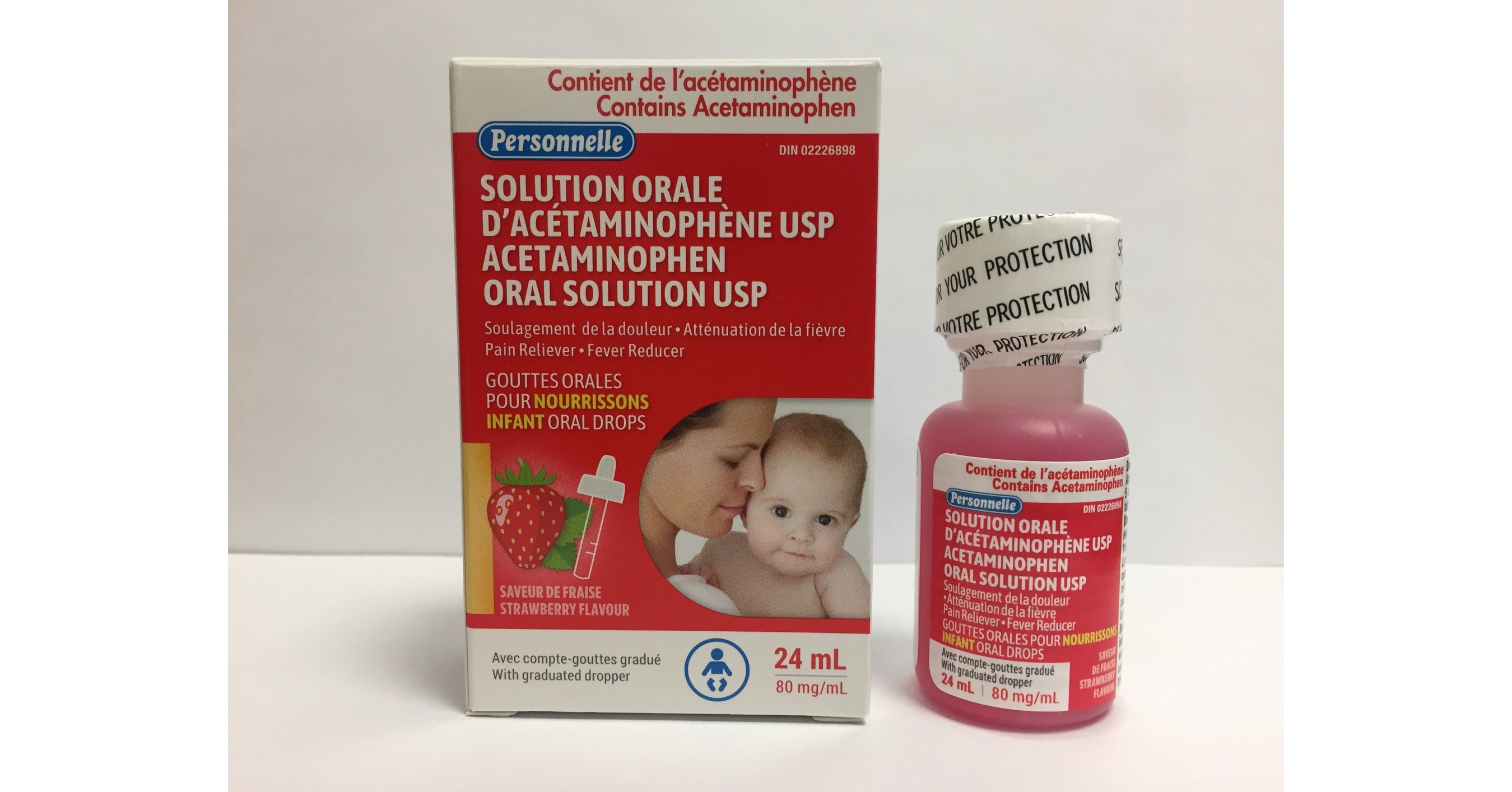 Advisory Strawberryflavoured acetaminophen infant oral drops in 24
