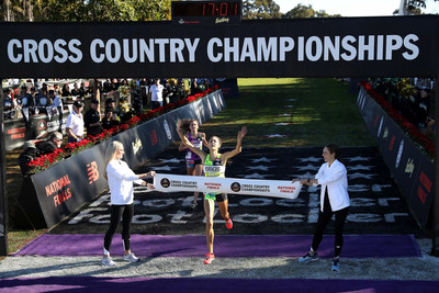 Sydney Masciarelli of Northbridge, Mass., captured first place in the girls race at the 40th annual Foot Locker Cross Country Championships (FLCCC) National Finals Presented by Eastbay at Morley Field, Balboa Park in San Diego On Dec. 8, 2018. (PRNewsfoto/Foot Locker, Inc.)