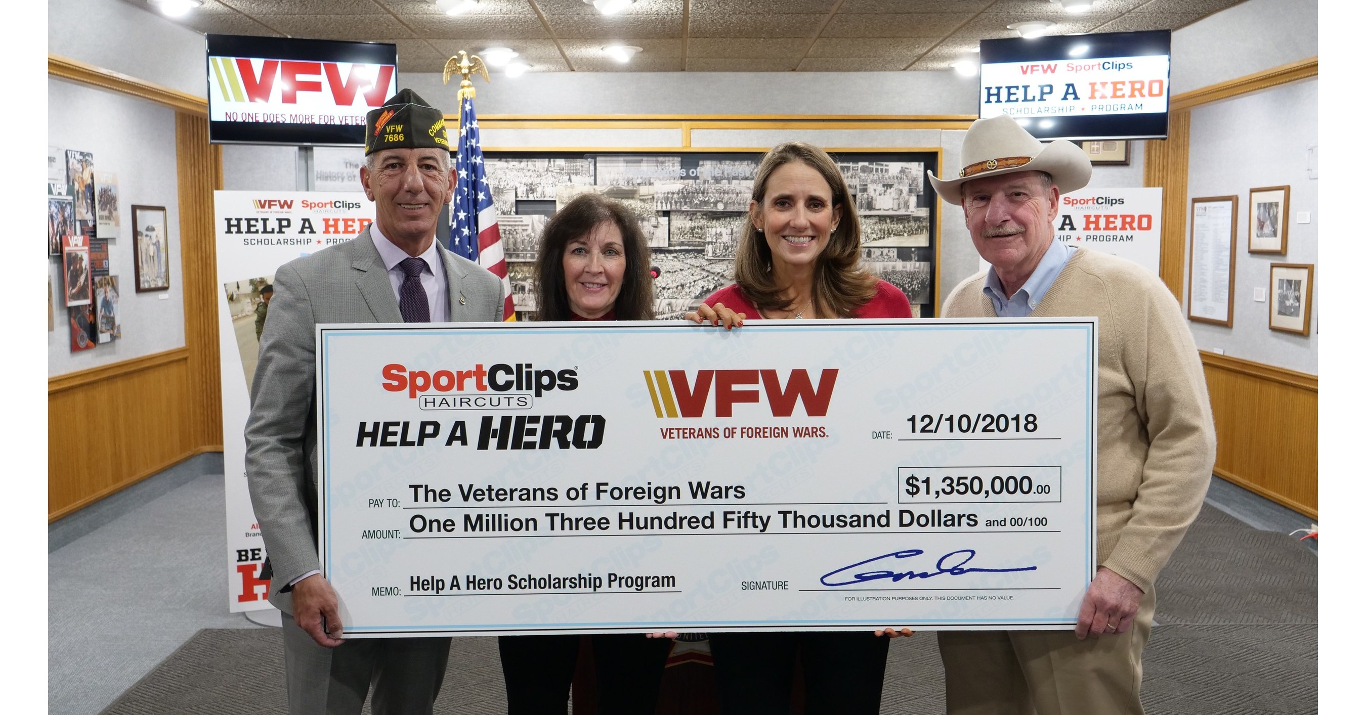 Sport Clips Haircuts just donated 1.35 million to the VFW… And it