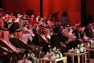 HRH Crown Prince Mohammed bin Salman bin Abdulaziz at the ground-breaking ceremony of the King Salman Energy Park (PRNewsfoto/Saudi Aramco)