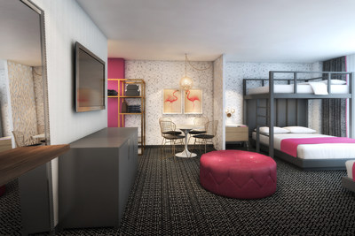 Rendering of the Bunk Bed Suite at Flamingo Las Vegas. Courtesy of Flamingo Las Vegas.