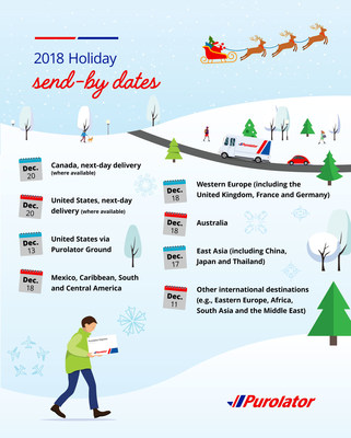 2018 Holiday send-by dates (CNW Group/Purolator Inc.)