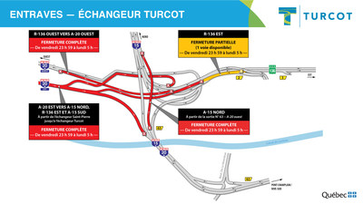 1-Entraves − Échangeur Turcot (Groupe CNW/Ministère des Transports)