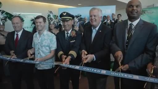 United Airlines B-roll: Inaugural flight SFO-Tahiti