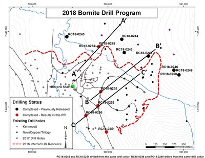 Figure 1- Map Showing Location of 2018 Drilling Program (CNW Group/Trilogy Metals Inc.)