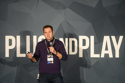 Daniel Senyard, Shep co-founder and CEO, delivering the winning pitch. Shep took home the top award in the travel startup competition at the Plug and Play's Winter Summit 2018.