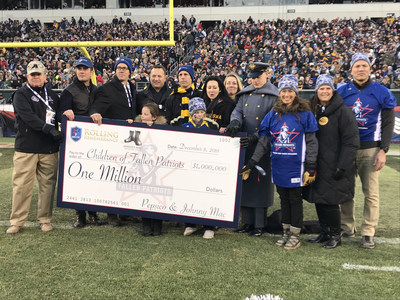 Children of Fallen Patriots Receives $1 Million Donation from PepsiCo and Johnny Mac Soldier's Fund at this year's Annual Army-Navy Football game.  These Funds will Provide 160 Years of College education
