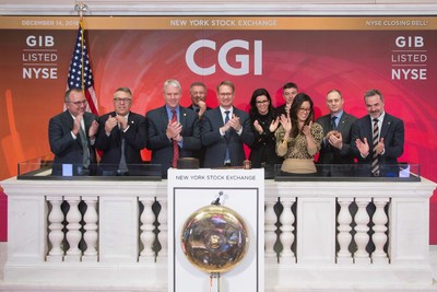 Des dirigeants de CGI sonnent la cloche de clture  la Bourse de New York (Groupe CNW/Groupe CGI inc.)