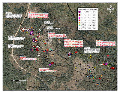 Notches Trench Area Map (CNW Group/Aurion Resources Ltd.)