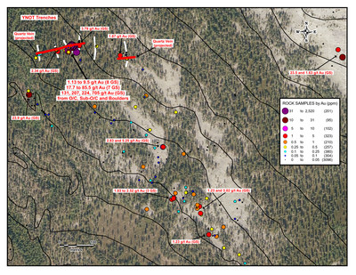 YNot Trench Area Map (CNW Group/Aurion Resources Ltd.)