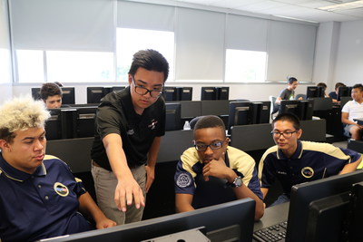 Students competing at the California Mayors Cyber Cup 2018