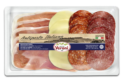 For those who want to take a trip through Italian flavors, we start from Lombardy with Salame Milano, passing through Emilia Romagna with Prosciutto and ending up in Calabria with Salame Calabrese. All of these flavors unite with a Provolone cheese. (PRNewsfoto/Veroni Salumi)