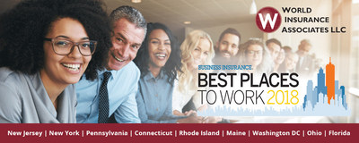 "We are honored to be named a 2018 Best Place to Work by Business Insurance." (PRNewsfoto/World Insurance Associates LLC)
