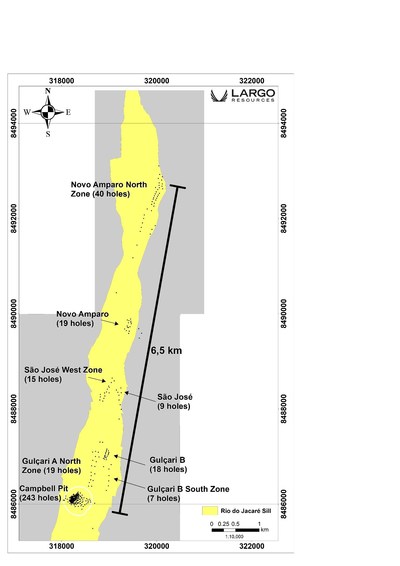 Figure 1:  Simplified Geology Map of the Maracás Project, with Exploration Targets (CNW Group/Largo Resources Ltd.)