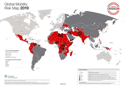 GardaWorld Travel Security 2019 Moblitiy Risk Map (CNW Group/Garda World Security Corporation)