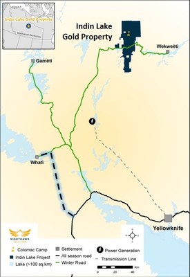 Indin Lake Location Map (CNW Group/Nighthawk Gold Corp.)