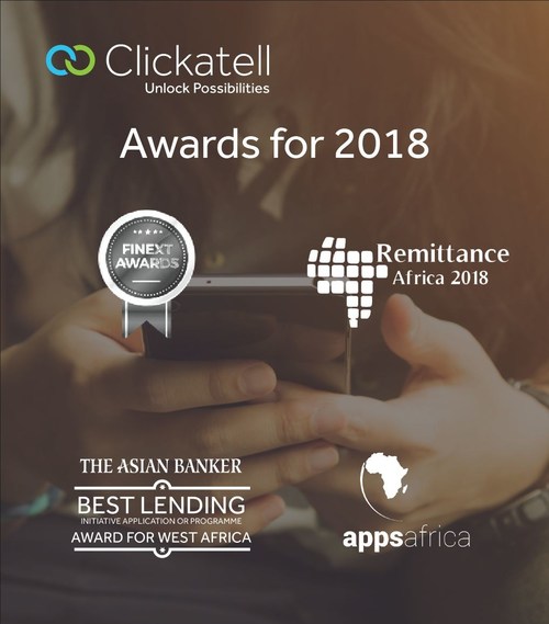Some of the prestigious accolades Clickatell have received in 2018 (PRNewsfoto/Clickatell)