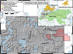 Warrior Gold Increases Land Position Strategic to the Goodfish-Kirana Property, Kirkland Lake, ON