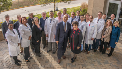 MACON, G.A. (Dec. 19, 2018) -- Eugene A. Woods, president and CEO of Atrium Health, and Ninfa M. Saunders, president and CEO of Navicent Health, are joined by board members and staff from both organizations, to celebrate the signing of the definitive agreement for the organizations’ strategic combination. As a result of this strategic combination, Navicent Health will be a hub for Atrium Health for central and south Georgia.