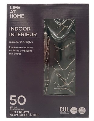 Loblaw recalling Life at Home® 50 Count Indoor Icicle Microdot Lights (CNW Group/Loblaw Companies Limited)