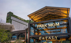 Exterior of Park MGM, a new luxury resort in the heart of the Las Vegas Strip