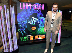 Adam Lambert attends premiere of LADY GAGA ENIGMA at Park MGM in Las Vegas.