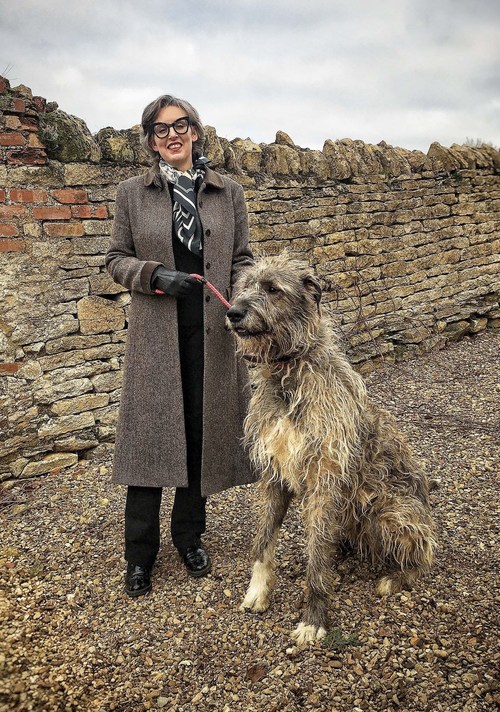 Fathers4Justice campaign director Nadine O’Connor with her Irish Wolfhound, Guinness (PRNewsfoto/Fathers4Justice)