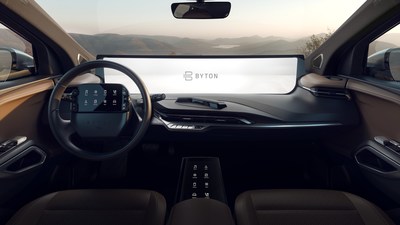 An 8-inch BYTON Touch Pad has been added between the driver and the front passenger on the production model, enabling both to control the Shared Experience Display via touch in addition to voice and gesture controls.