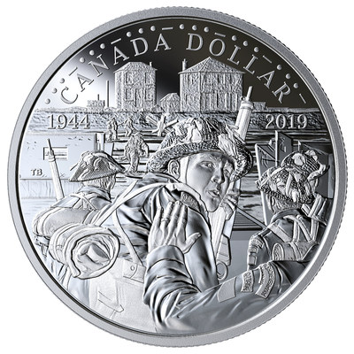 Le dollar preuve numismatique en argent 2019 de la Monnaie royale canadienne : 75e anniversaire du Jour J (Groupe CNW/Monnaie royale canadienne)